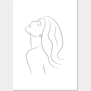 BEAUTIFUL WOMAN Minimalist Hand Drawn Design Posters and Art